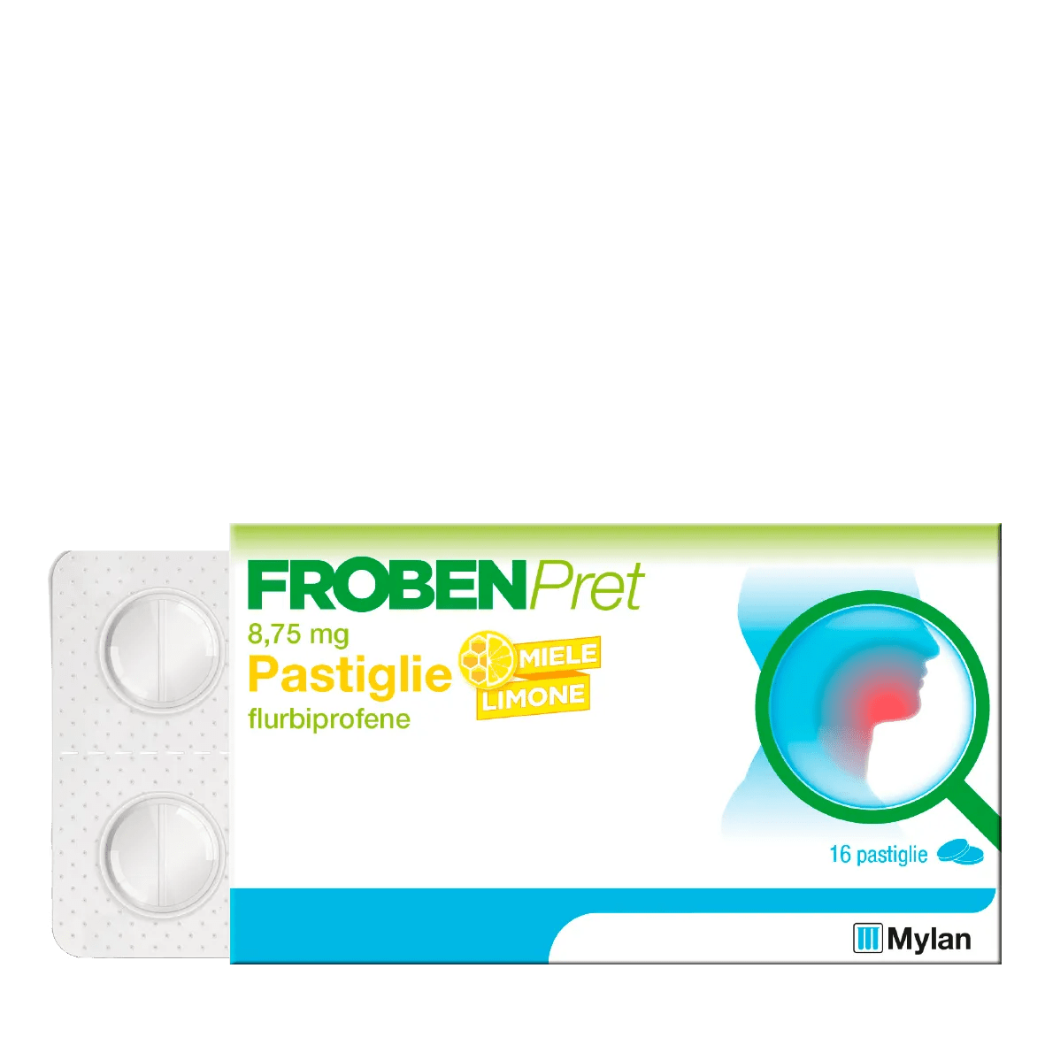 Frobenpret Pastiglie Limone e Miele 8,75 mg Flurbiprofene 16 Pastiglie