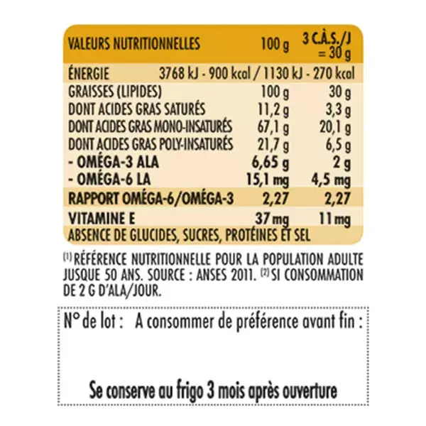 Quintesens Jeunes & Actifs Olio Bio 500 ml