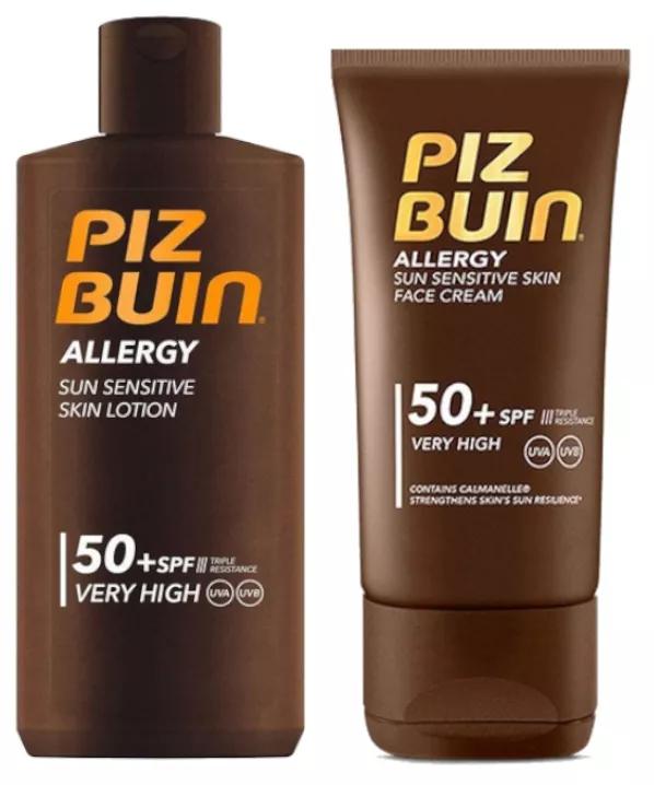 Piz Buin Allergy Loção SPF50 200 ml + Creme Rostro SPF50 40 ml