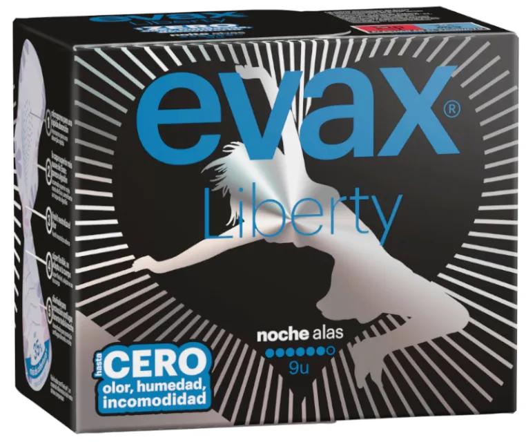 Evax Liberty Compresses de Nuit avec Ailes 9 unités