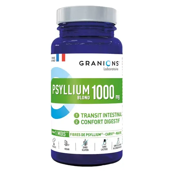 Granions Psyllium blond 1000mg Confort digestif 60 Gélules
