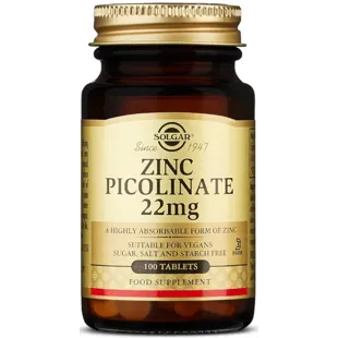 Solgar Zinc Picolinate 22 mg 100 Tablets