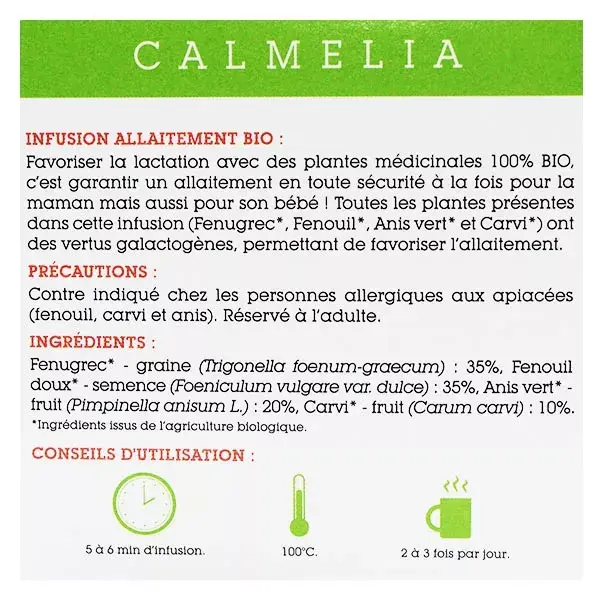 Calmelia Infusion Allaitement Bio 15 sachets
