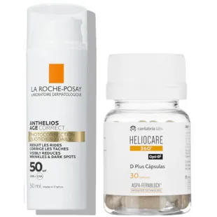 Heliocare 360 D Plus 30 Capsules + La Roche Posay Anthelios Age Correct SPF50 50 ml