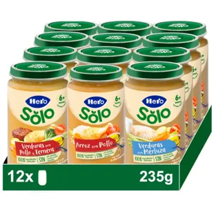 Hero Baby Jars of Vegetables with Chicken and Beef 4x235 gr + Rice with Chicken 4x235 gr + Vegetables with Hake 4x235 gr +6m