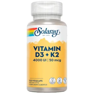 Solaray Big D3 & K2 120 Vegetable Capsules