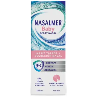 Nasalmer Baby Limpieza Nasal Suave Agua de Mar +15Días Spray 135 ml