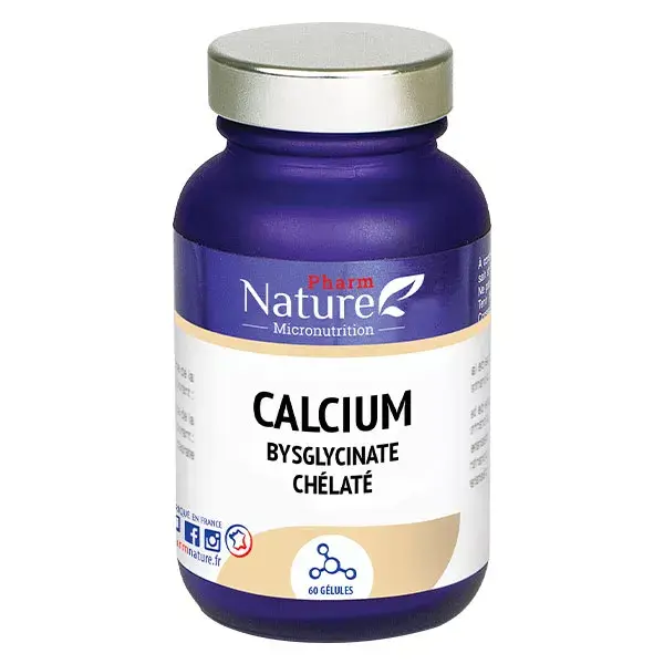 Pharm Nature Micronutrition Calcium Bisglycinate Chélaté 60 gélules