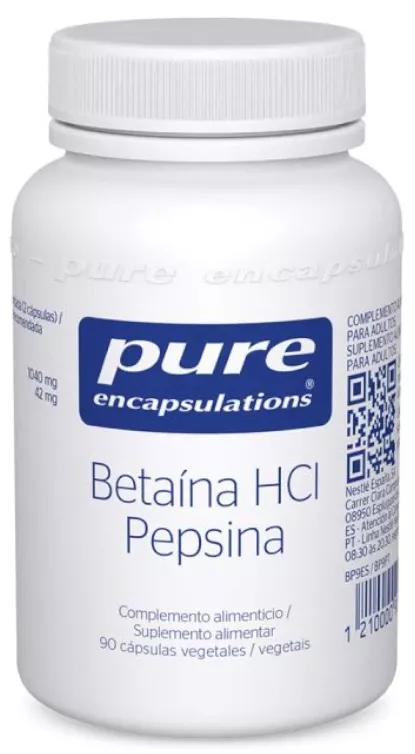 Pure Encapsulations Betaína HCl Pepsina 90 Cápsulas Vegetais