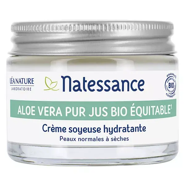 Natessance Aloe Vera Crème Soyeuse Hydratante Bio 50ml