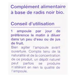 Nat & Form Ampoules Radis Noir Bio 20 unités