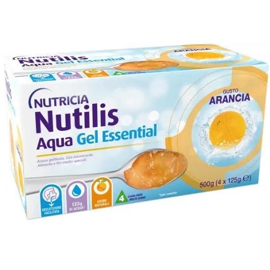 Nutricia Nutilis Aqua Gel Essential Acqua Gelificata Pronta all'Uso, Arancia 4x125ml