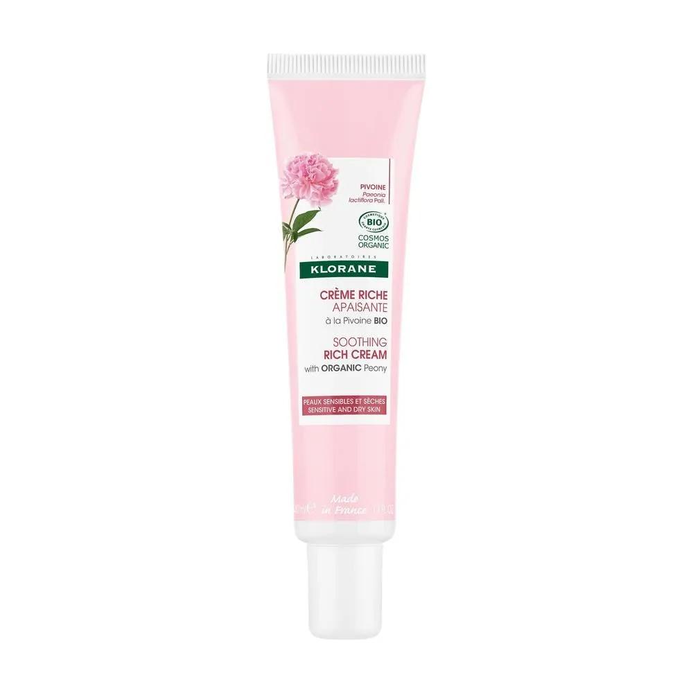 Klorane Crema Ricca Lenitiva alla Peonia BIO Pelle Sensibile e Secca 40 ml