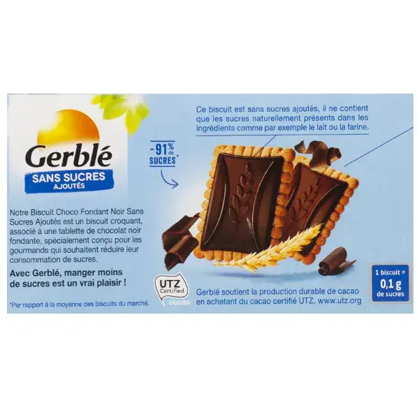 Gerblé No Added Sugar Melting Dark Chocolate Biscuits 126g