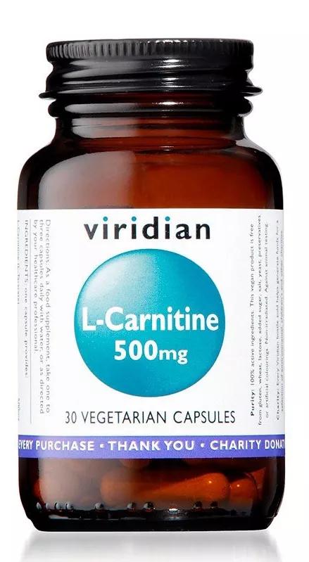 Viridian L-Carnitina 500Mg 30 Cápsulas Vegetais