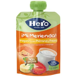 Hero Solo Yogurt Pouch, Banana, Strawberry +12m 100 gr