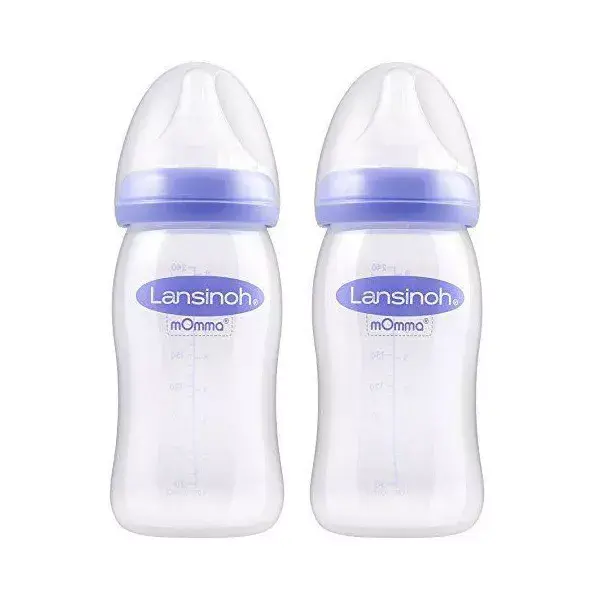 Bottiglia di Lansinoh Momma con capezzolo modo di flusso NaturalWave sacco di 2 x 240ml