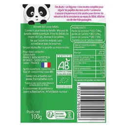 France Bébé Nutrition Gourde Pomme Banane Carotte +4m Bio 100g