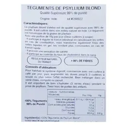 Valebio Tégument Psyllium Blond Bio 350g