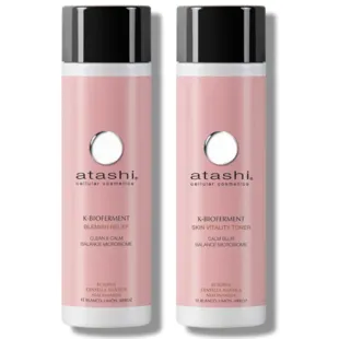 Água Micelar Atashi K-Bioferment Pele Sensível 250 ml + Tônico Suavizante 250 ml