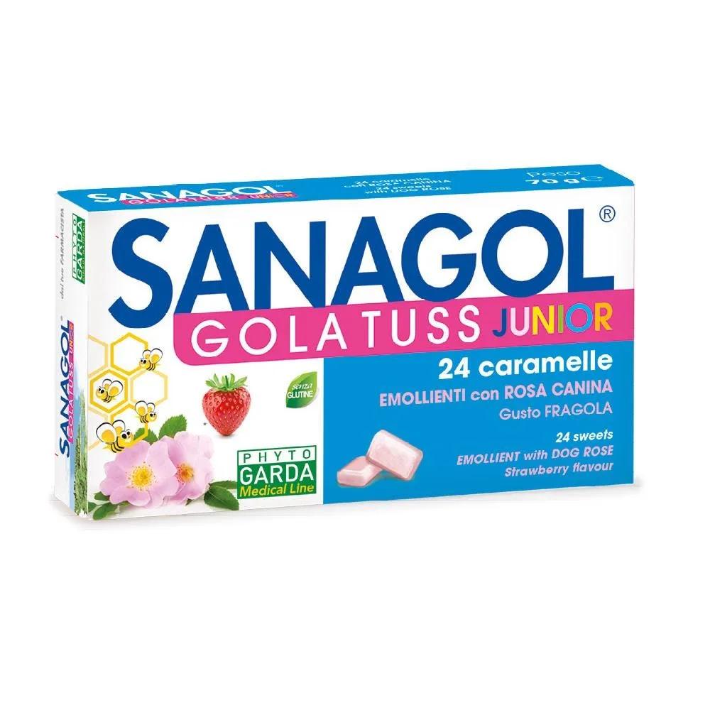 Sanagol Gola Tuss Junior Gusto Fragola 24 Caramelle