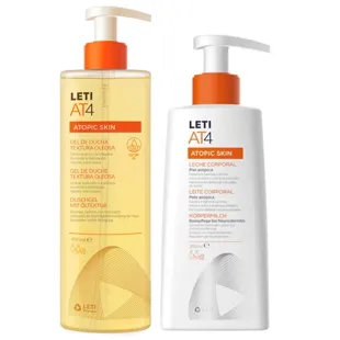 Leti AT4 Atopic Skin Oily Texture Shower Gel 400 ml + Body Milk 250 ml