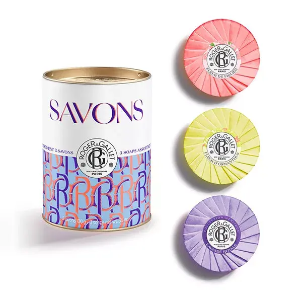 Roger & Gallet Coffret 3 Savons Fleur de Figuier Fleur d'Osmanthus et Lavande 100g