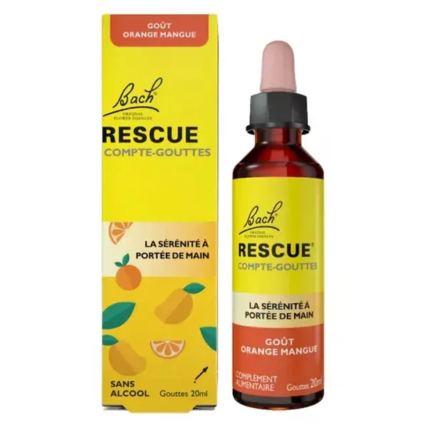 RESCUE Compte-gouttes GOÛT ORANGE MANGUE - 20 ml