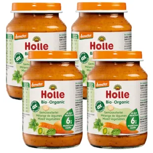 Holle Bio-Organic Mixed Vegetable Baby Food +6m 4x190 gr