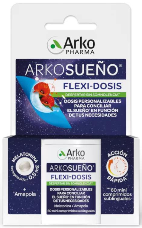 Arkopharma Arkosueño flexibele dosis melatonine + papaver 60 mini-tabletten voor sublinguaal gebruik