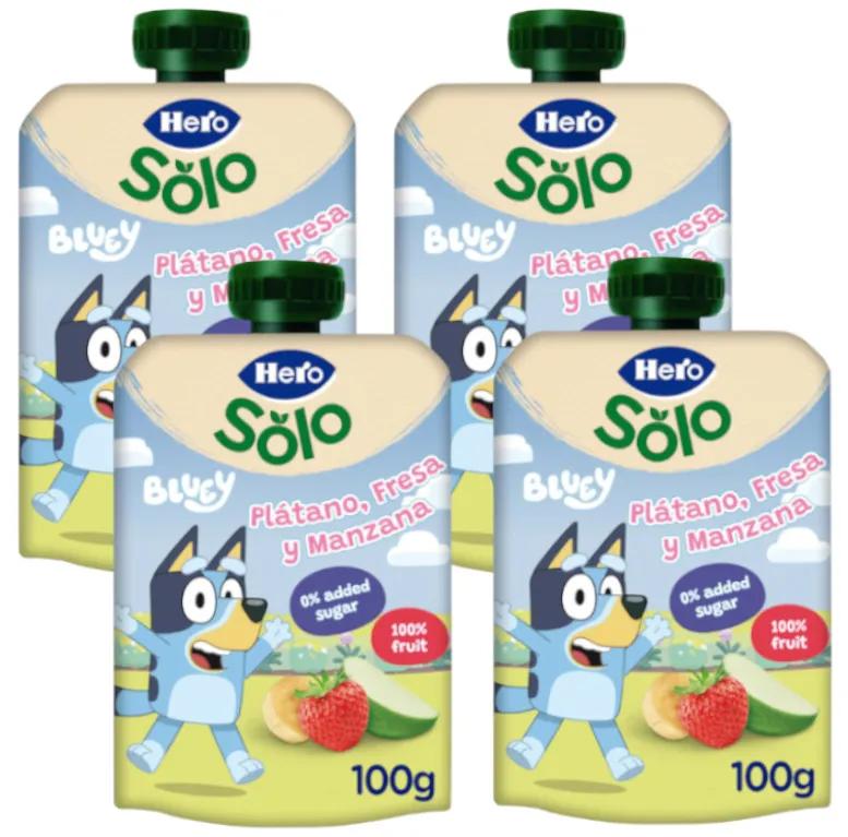 Hero Solo Banaan, Aardbei en Appel Zak +6m 4x100 gr