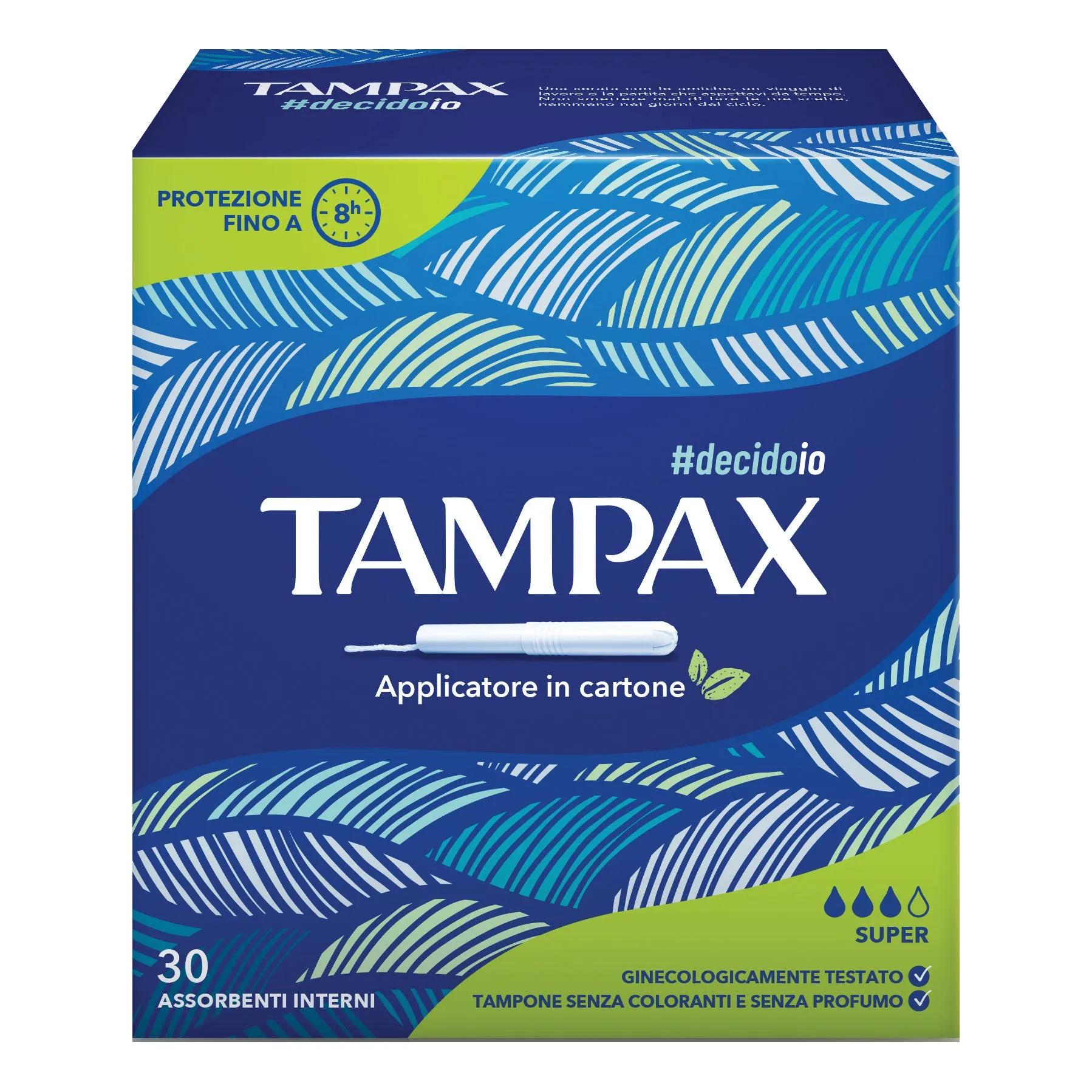 Tampax Super Blu Box Assorbente Interno Flusso Leggero Medio 30 Pezzi