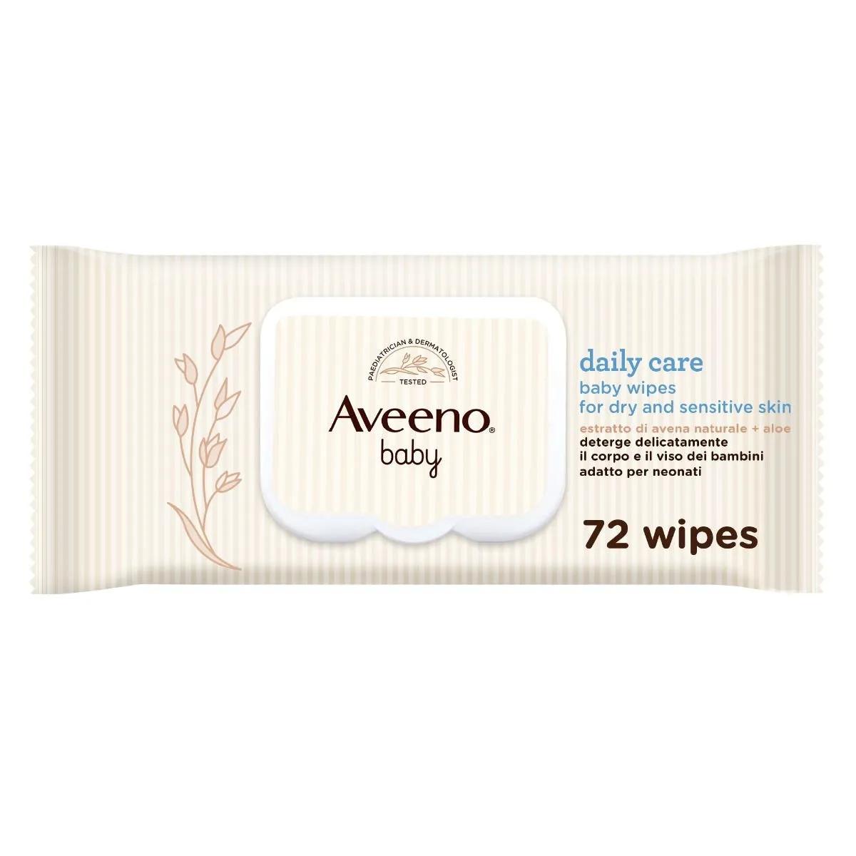 Aveeno Baby Salviettine Per Neonati Con Avena Colloidale Per Viso e Corpo 72 Pezzi