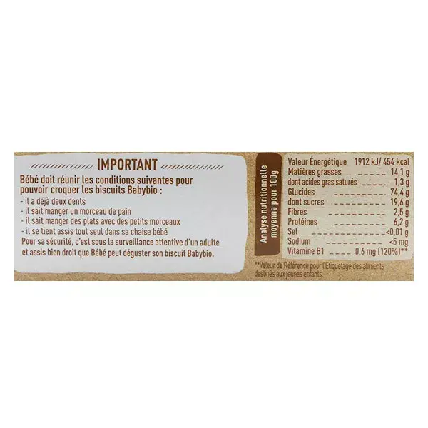 Babybio Petits Biscuits au Cacao +12m Bio 160g