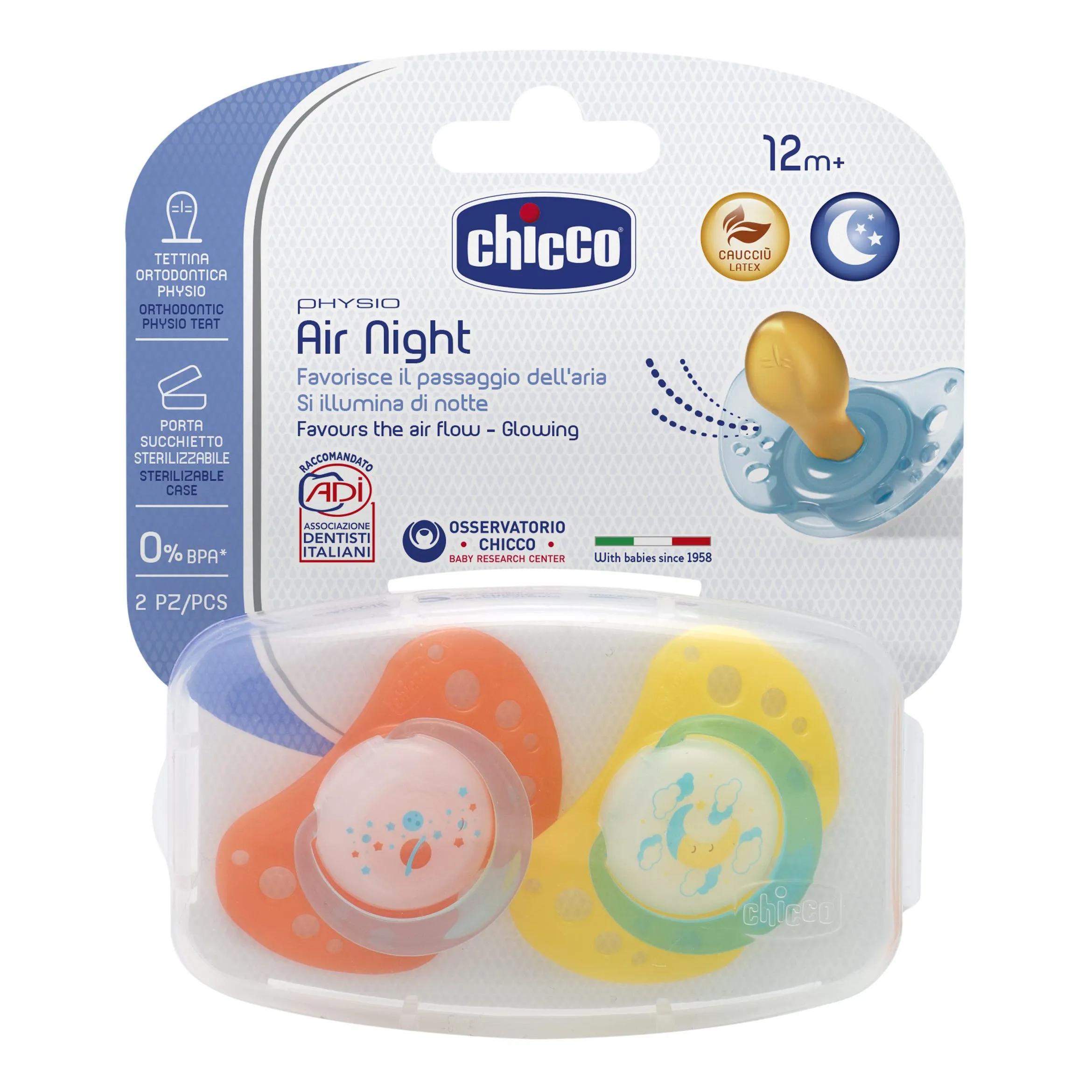 Chicco Succhietto Air Luminoso Caucciù +12m 2 Pezzi