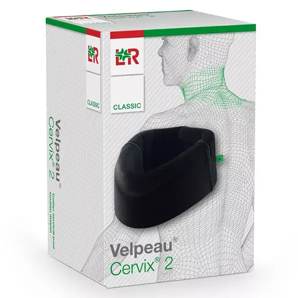 Velpeau Cervix 2 Classic Collier Cervical Semi-Rigide 9cm Taille 3 Noir