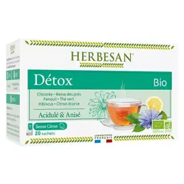 Herbesan Bio Infusion Détox Saveur Citron n°16 20 sachets