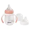 Béaba Tasse Biberon d'Apprentissage 2en1 Rose 210ml