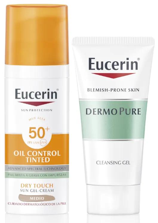 Eucerin Oil Control Dry Touch SPF50+ Tinted Medium 50ml + GIFT Triple Effect Gel 20 ml