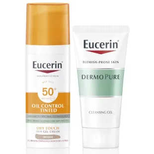 Eucerin Oil Control Dry Touch SPF50+ getöntes Medium 50 ml + GIFT Triple Effect Gel 20 ml