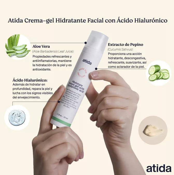Atida Crema-gel Hidratante Facial con Ácido Hialurónico 50 ml