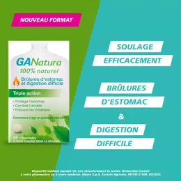 GANatura 100% Naturel Brûlures d'estomac et digestion difficile - 45 Comprimés