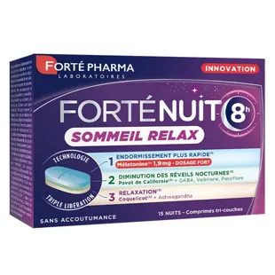 Forté Pharma FortéNuit 8h Sleep Relax Melatonina Gaba 15 compresse tristrato