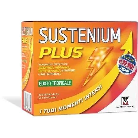 Sustenium Plus Integratore di Vitamine e Sali Minerali al Gusto Tropicale 22 Bustine