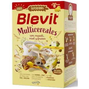 Blevit Mingau Multigrãos Superfibra Muesli Mel e Frutas +8m 500 gr