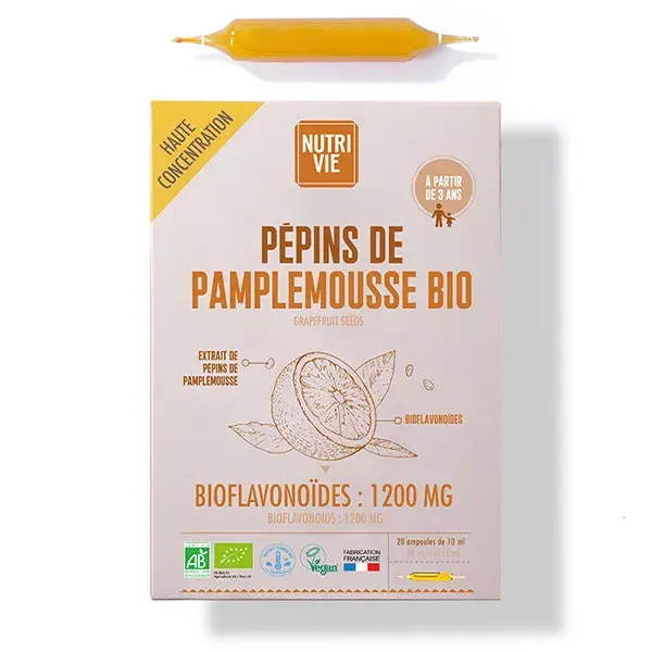 Nutrivie Ampoules Pépins de pamplemousse Bio 10 ml