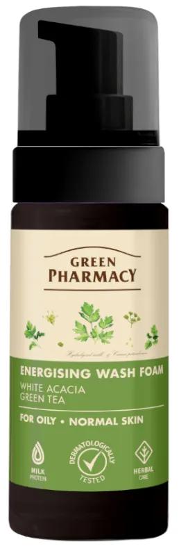 Mousse nettoyante visage Green Pharmacy pour peaux grasses/normales 150 ml