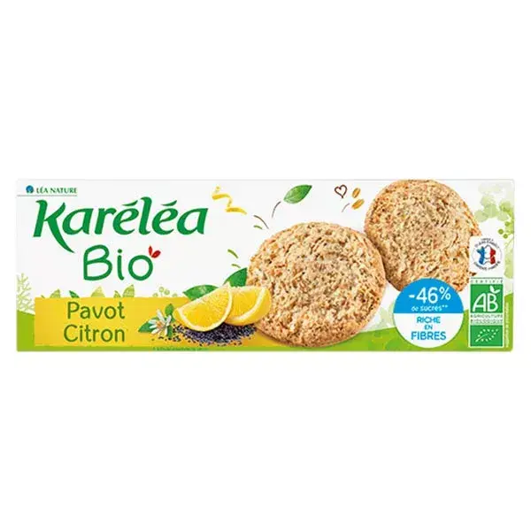 Karéléa Biscuits Sablés Pavot Citron Bio 150g