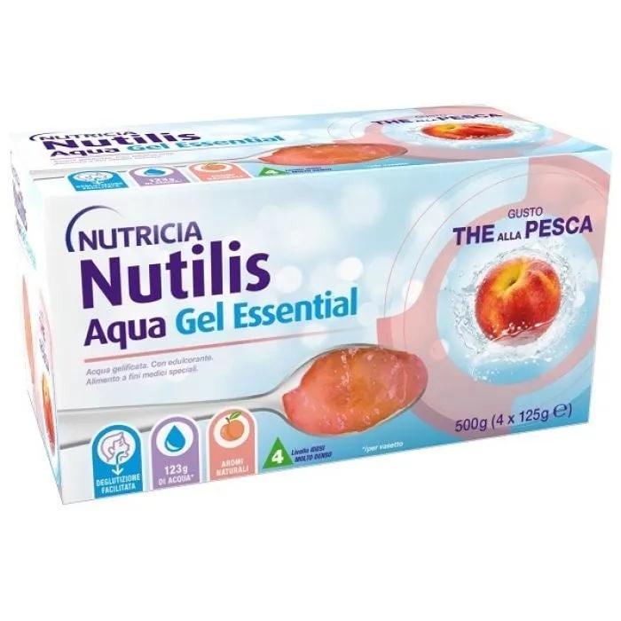 Nutricia Nutilis Aqua Gel Essential Acqua Gelificata Pronta all'Uso, Pesca, 4x125ml