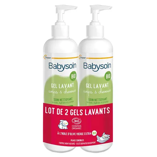 Babysoin Hygiène Gel Lavant Corps & Cheveux Bio Lot de 2 x 500ml